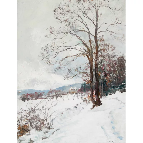 Henri-Édouard Huguenin — "Paysage jurassien en hiver".