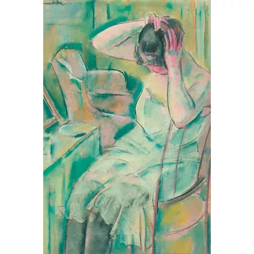 Henri Fehr — Junge Frau beim Frisieren.