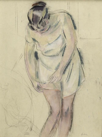 Jeune femme aux bas
