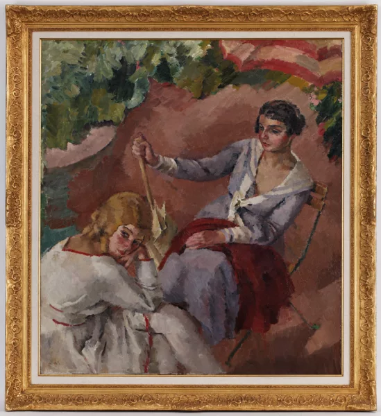 Henri Fehr — Jeunes femmes au parc,