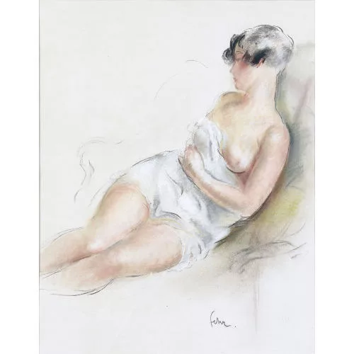 Henri Fehr — Liegender Halbakt.