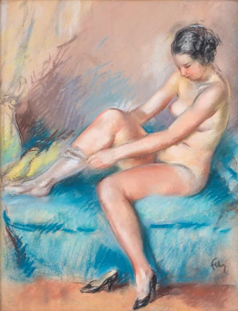 Femme s'habillant