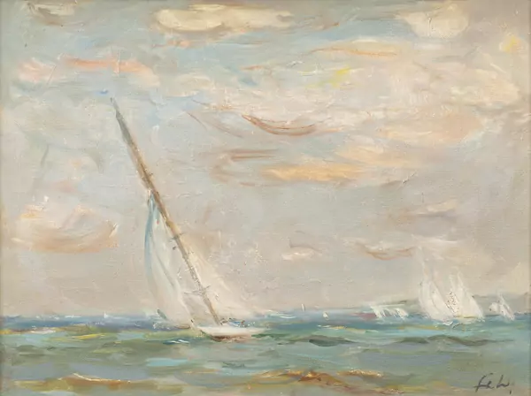Henri FEHR (1890-1974), "Régate sur le Léman", huile — DognyAuction