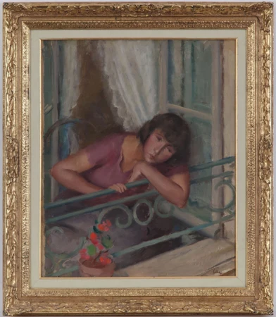 Jeune femme au balcon