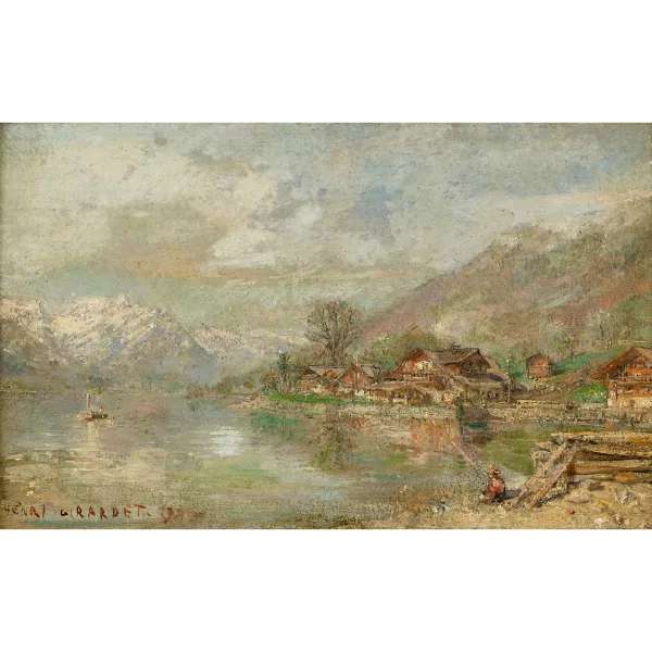 Henri Girardet — "Village d'Ebligen (Lac de Brienz)".