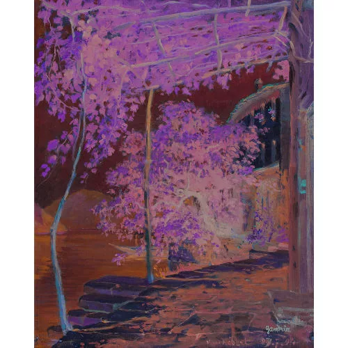 Henri Hébert — Sonnige Uferpartie in Gandria.