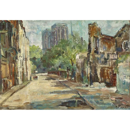 "Rue St-Julien-Le-Pauvre et Notre-Dame Paris"