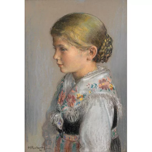 Henri Robert — Trachtenmädchen im Profil.