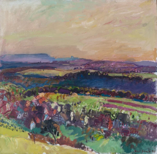 Henri Schmid — Dachsen im Spätsommer, 1970
