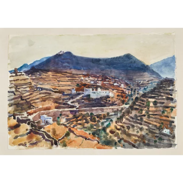 Henri Schmid — Tunesische Hügellandschaft bei Monastir.