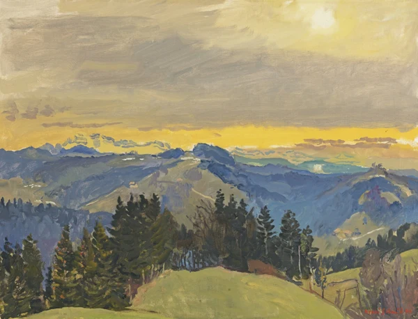 Henri Schmid — Föhnfenster - Blick vom Zürcher Oberland gegen den Säntis, 1994