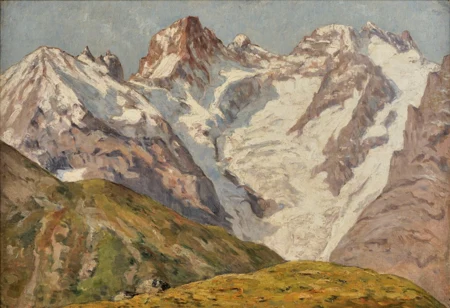 Paysage du massif des Ecrins avec le pic Gaspard