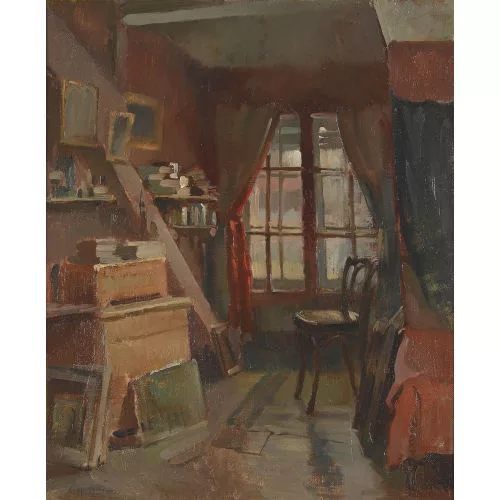 Henri Dufaux — Das Atelier des Künstlers.