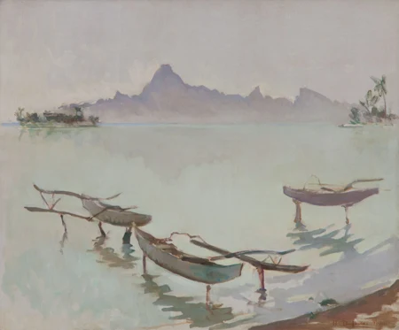 Pirogues au sec à Tahiti