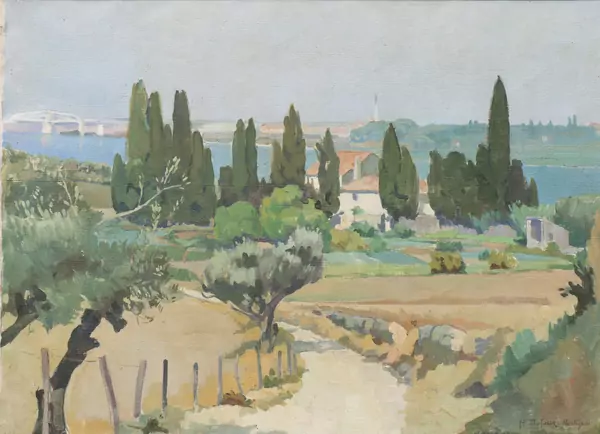 Henri DUFAUX (1879-1980), "La Campagne, Martigues", Huile sur toile — DognyAuction