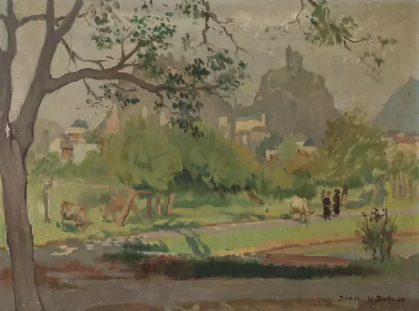 Henri DUFAUX (1879-1980), "Sion", huile — DognyAuction