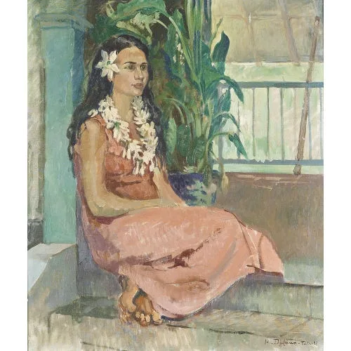 Henri Dufaux — "Tahitienne à la robe rose".