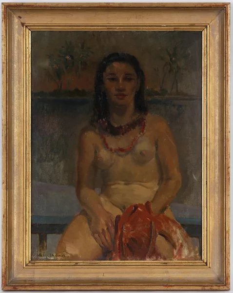 Henri Dufaux — Henri Dufaux (1879-1980), Tahitienne, 1934, huile