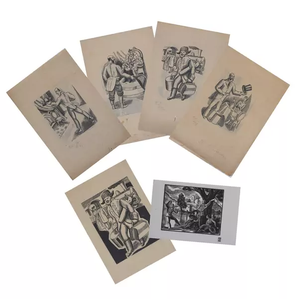 Henry BISCHOFF (1882-1951), ensemble de 14 xylographies — DognyAuction