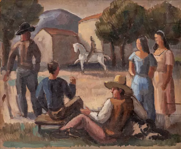 Henry Bischoff (1882-1951), "Le passage du cheval blanc" — DognyAuction