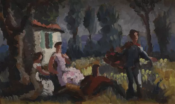 Henry BISCHOFF (1882-1951), "Quatre personnages dans un champ" — DognyAuction