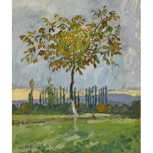 Henry-Claudius Forestier — Herbstlandschaft mit einem Baum.