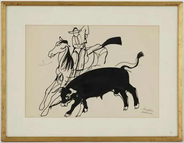 Henry Meylan — Henry Meylan (1895-1980), \\Corrida\\, encre sur