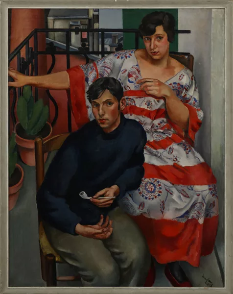 Henry Meylan — Henry Meylan (1895-1980), \\Le balcon\\, huile sur