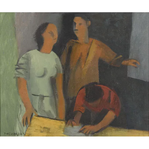 Herbert Theurillat — Interieur mit drei Personen.