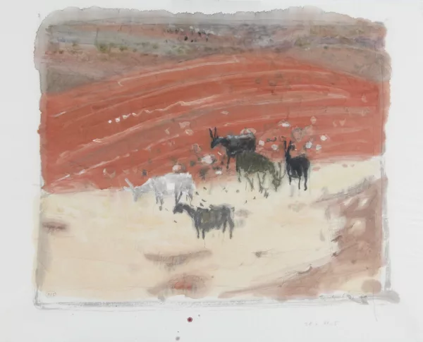 Hermann Alfred Sigg — 2 Aquarelle: Tiere auf der Weide, 1960; Herbst, 1960