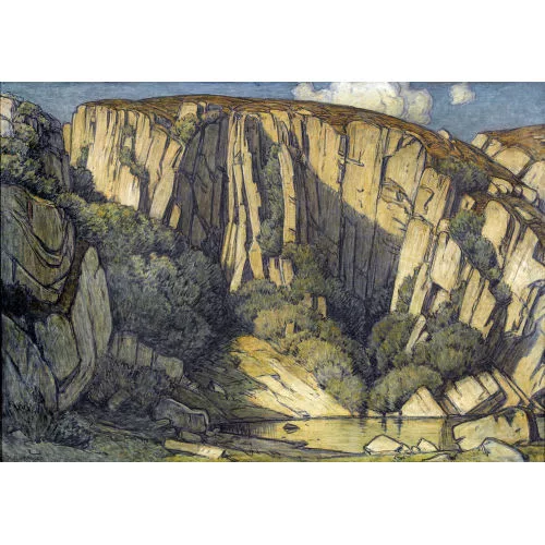 Hermann Gattiker — Bergsee in Felslandschaft.