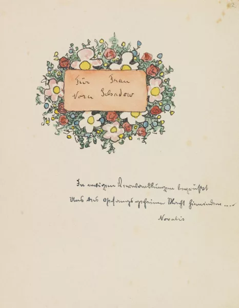 Hermann Hesse — Piktors Verwandlungen. Orig.-Manuskript mit Aquarellen. 1934. Dabei: Brief an Schadow.