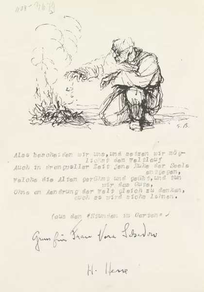 Hermann Hesse — 10 Gedichte (Typoskript) mit Signatur. Dabei: 7 Gedicht-Typoskr. ohne Sign.