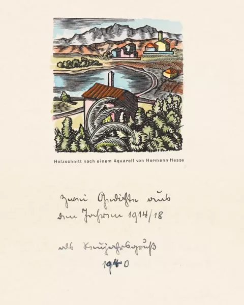 Hermann Hesse — Eigenhändiges Gedicht. 1940.