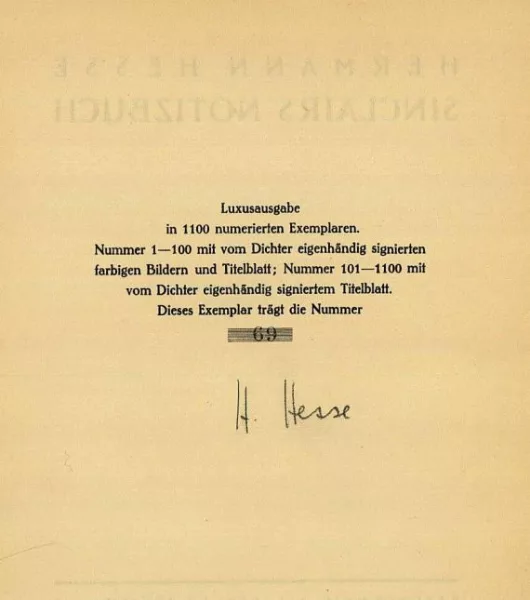 Hermann Hesse — Sinclairs Notizbuch