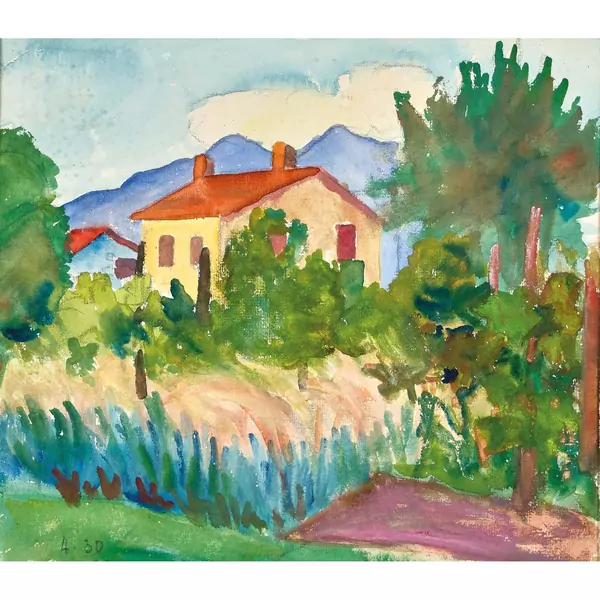 Tessiner Landschaft mit einem Haus
