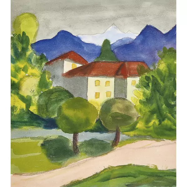 "Föhnstimmung mit blauen Bergen"