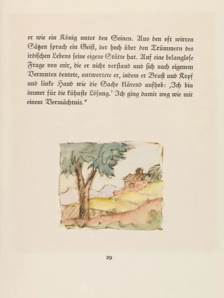 Hermann Hesse — 1 Orig.-Aquarell. In: Beschwörung. Privatdruck 1954