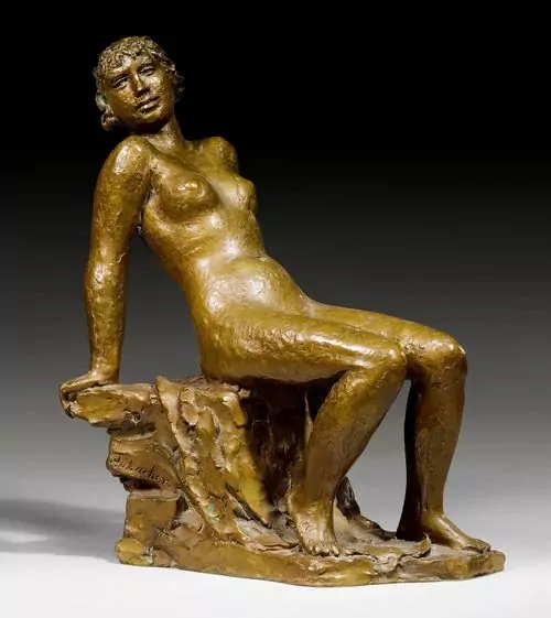HERMANN HUBACHER — Sitzender weiblicher Akt. — Koller Auktionen