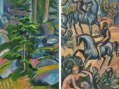 HERMANN HUBER — Recto: Mountain forest; — Koller Auktionen