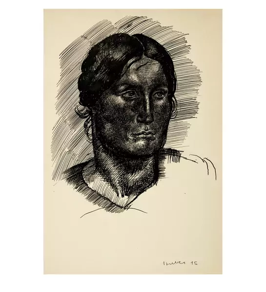 Hermann Huber — Frauenbildnis. - Stehender Frauenakt — Galerie Kornfeld