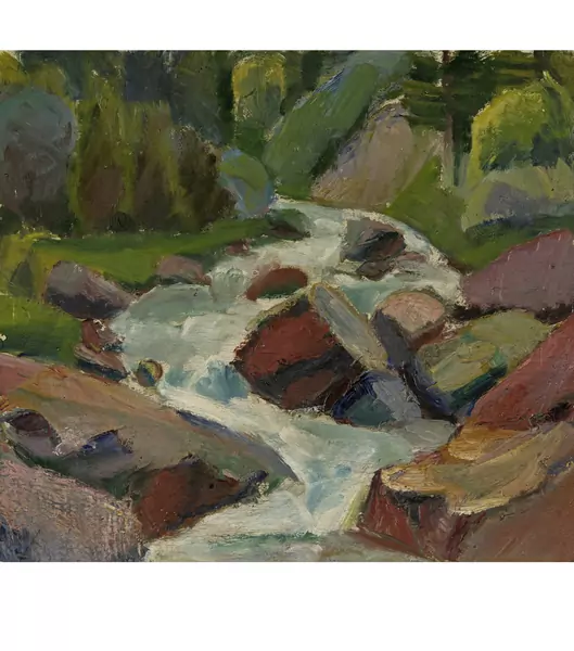Hermann Huber — Bergbach bei Klosters — Galerie Kornfeld