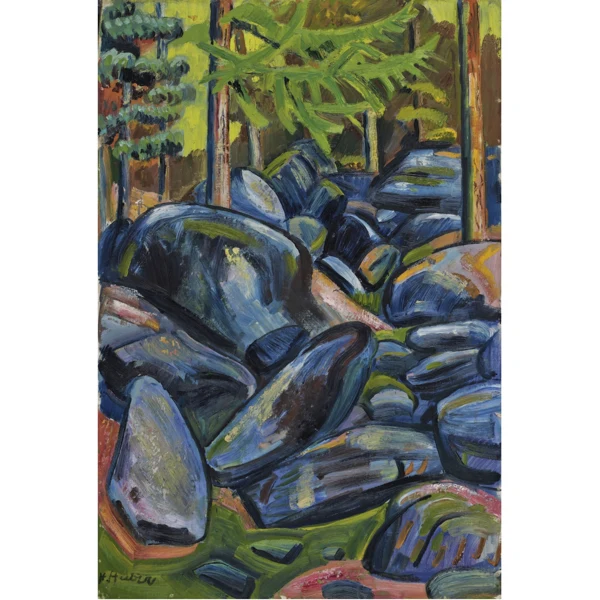 Hermann Huber — STEINE IM WALD VON GRÄCHENSTONES IN THE FOREST OF GRÄCHEN