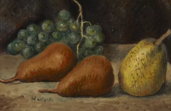 Stillleben mit Birnen und Trauben