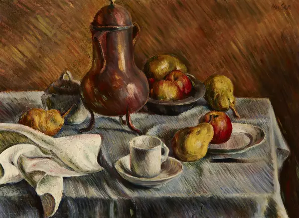 Stillleben mit Tasse und Servietten