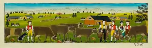 HERMANN NAEF — Taking the cattle to higher pasture before Säntis. — Koller Auktionen