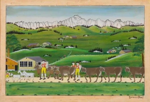Hermann Naef — Alpfahrt mit Säntis, um 1950