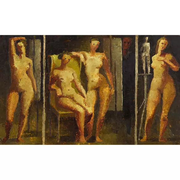 Atelier mit weiblichen Akten