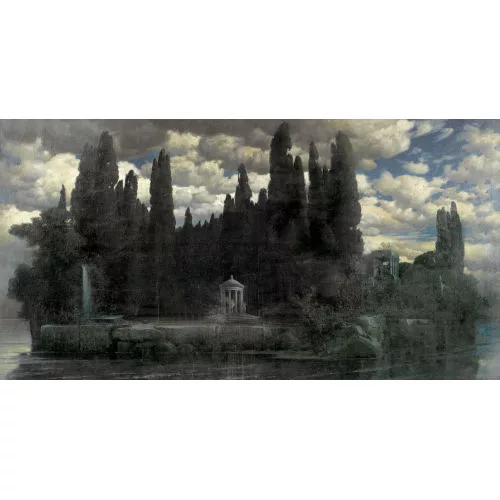 Hermann Rüdisühli — Insel mit Tempeln und Zypressen.