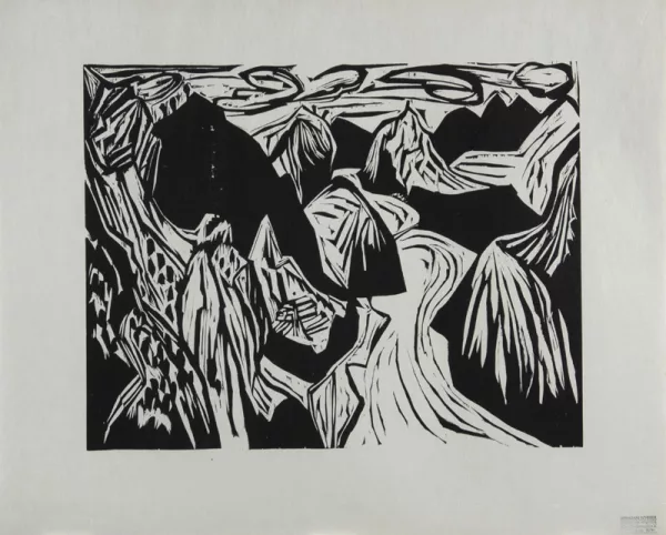 Hermann Scherer — 4 Blätter: Paar am Tisch; Frauenporträt; Landschaft (2)
